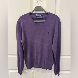 Ralph Lauren 100% Pima Cotton Mens Sweater SZ M Purple